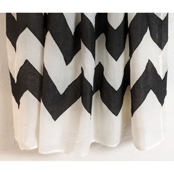 Anthropologie Leifnotes Black/White "Cherie" Chevron Strapless Party Dress SZ 10 - Picture 7 of 11